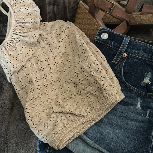 Express M Eyelet Ruffle Halter Top - Picture 11 of 13